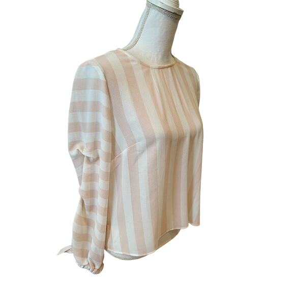 Vince Camuto Pink & White Striped Top S - Picture 3 of 7